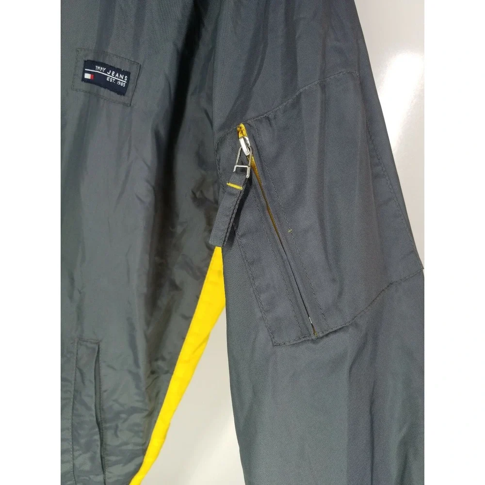 Tommy Jeans Jacket Men's Size Large Hilfiger Windbreaker Nylon Green & Yellow